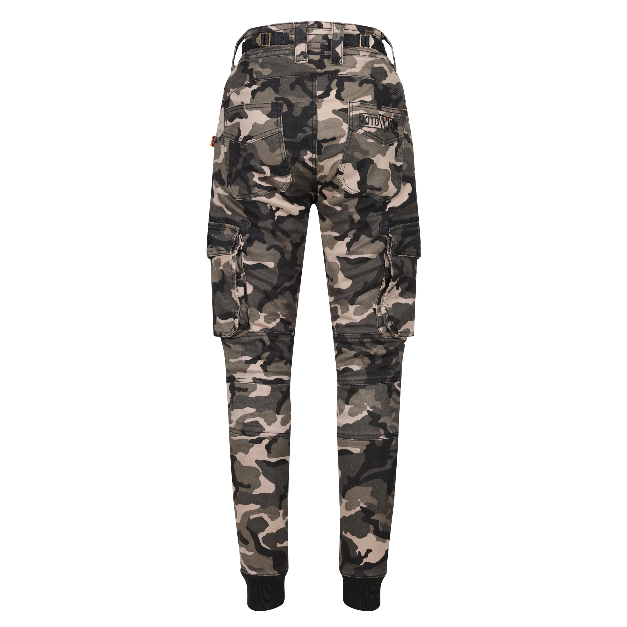 women camouflage motorcycle cargo pants from Moto Girl  from the back