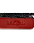 Red jacket belt connector with MotoGirl logo