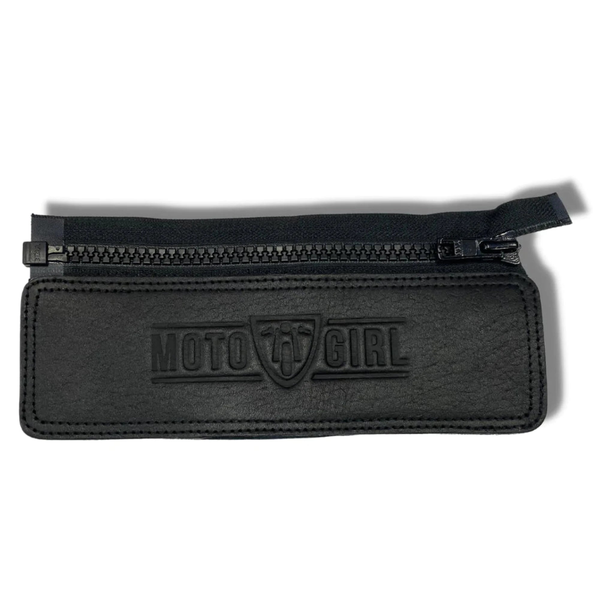 Black jacket belt connector with MotoGirl logo