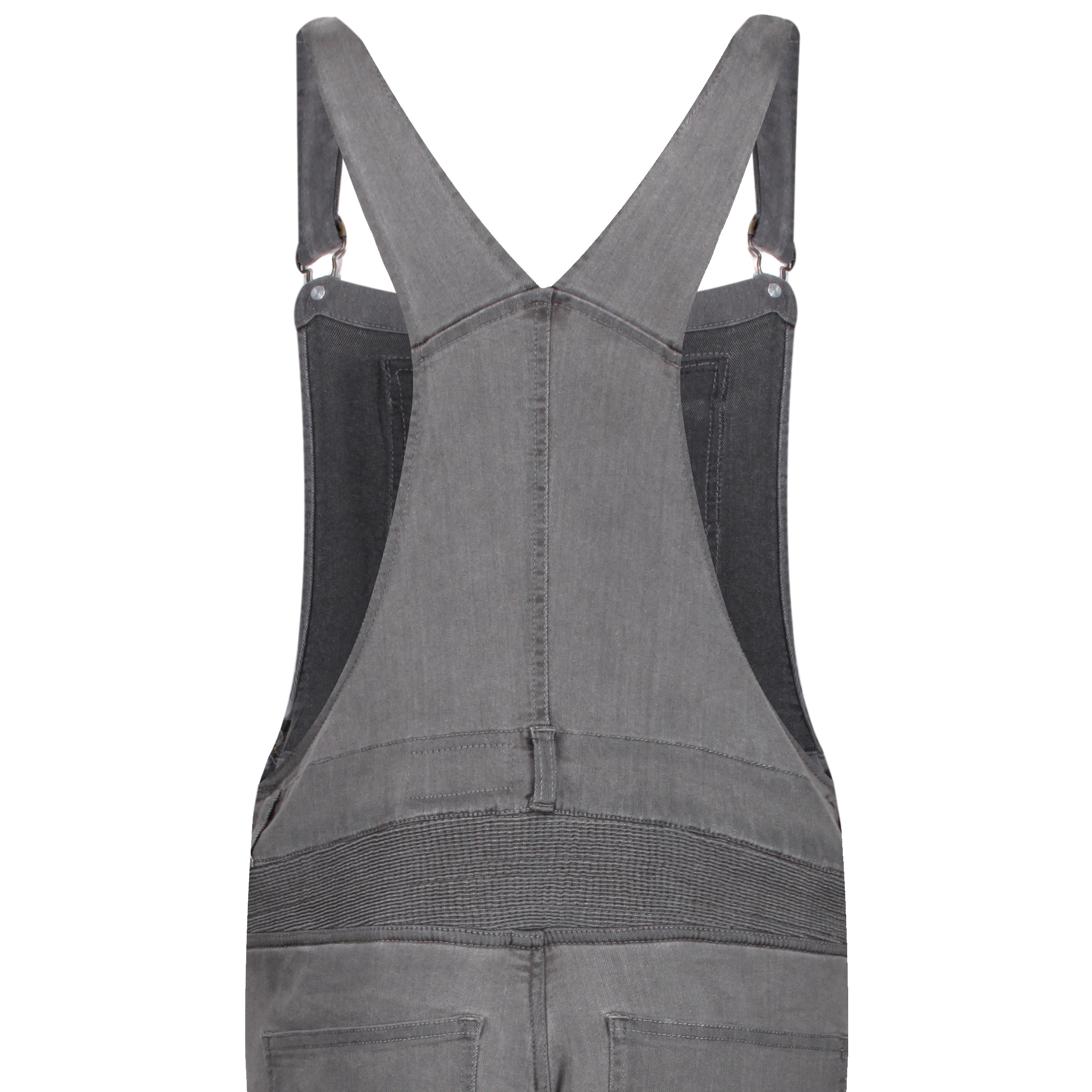 Grey kevlar motorcycle overall for women from Motogirl back close up