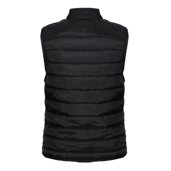 Black women's motorcycle vest from the back