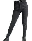  black high waist women's motorcycle jeans