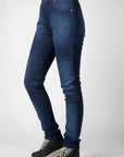 Woman's legs wearing blue lady motorcycle jeans from Bull-it