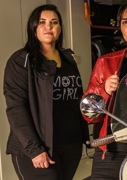 Two women wearing women's motorcycle clothes from Moto Girl