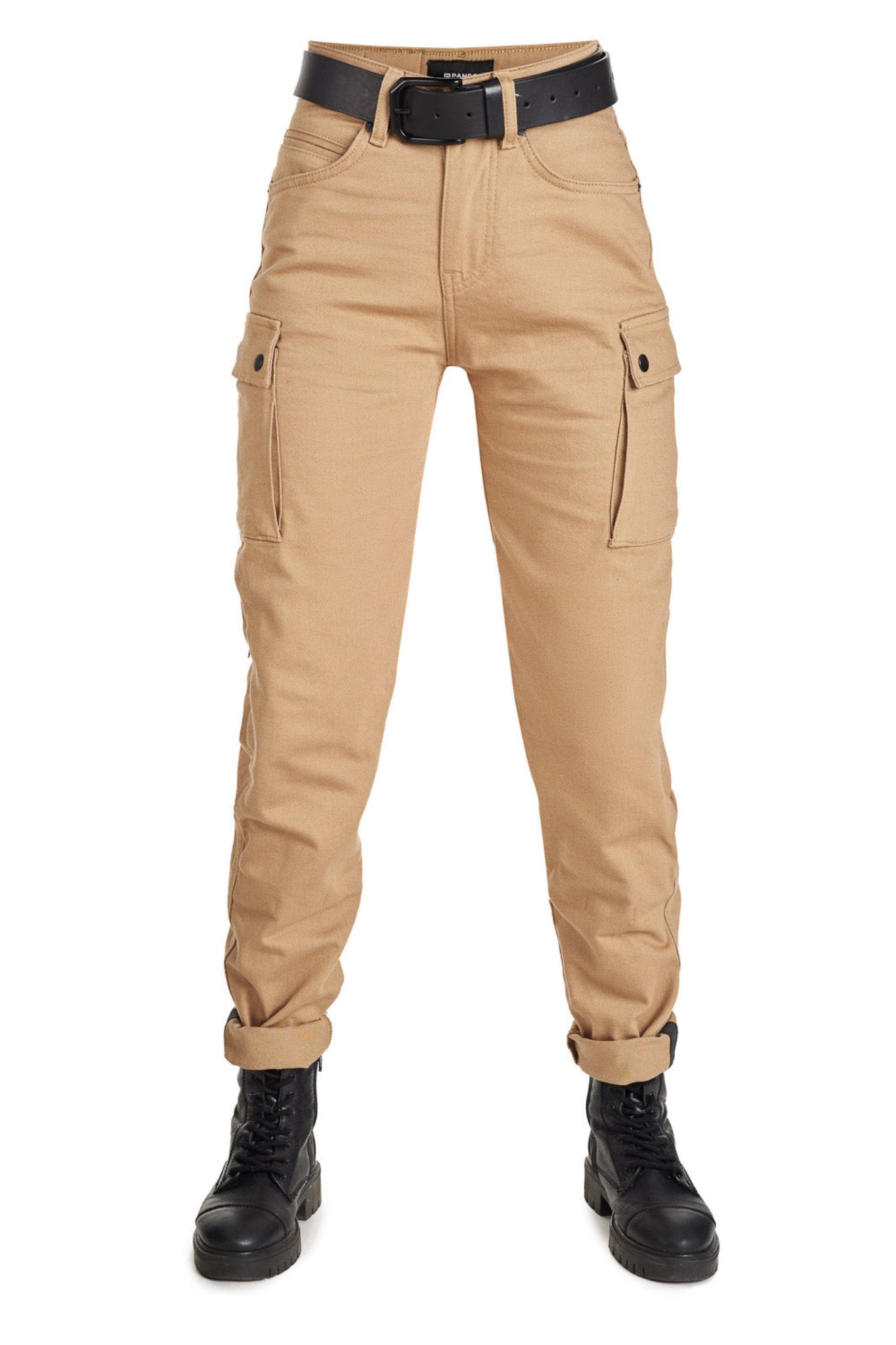 Beige mc cargo jeans for women from pando moto