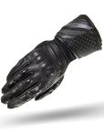 Black female motorcycle glove with small holes from Shima