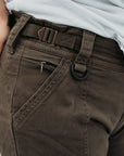 A close up of the wait area of the olive green women's motorcycle cargo pants from Moto Girl 