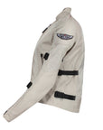 The side of white women's summer mesh motorcycle jacket from Moto Girl 