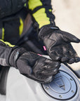 inner side of the woman's hands wearing Black women motorcycle gloves oslo waterproof from shima