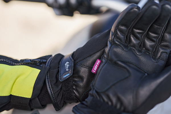 inner side of the Black women motorcycle gloves oslo waterproof from shima