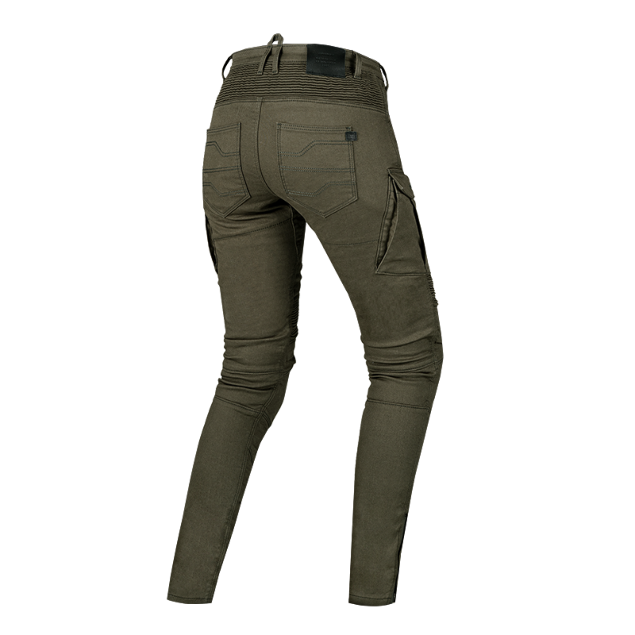 the back of Khaki green women's motorcycle cargo pants GIRO from shima