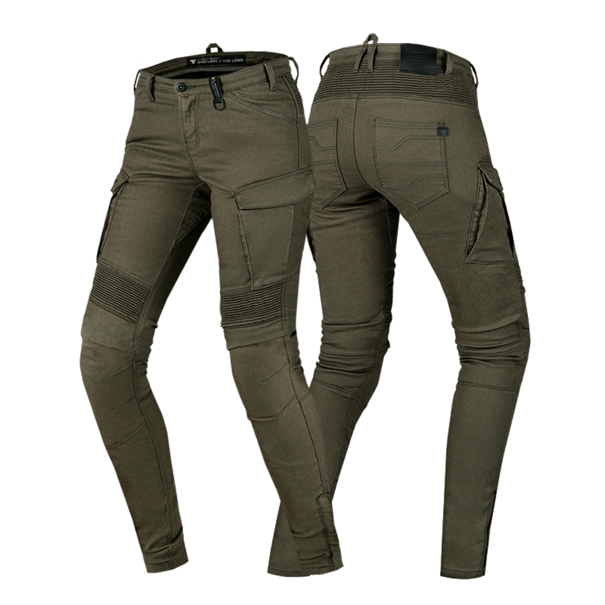 Khaki green women's motorcycle cargo pants GIRO from shima