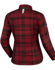 The back of the Red lumberjack women's motorcycle shirt from Shima