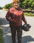 Valerie Red - Læderjakke for motorcykel til kvinder