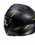 Grey helmet from HJC with yellow details