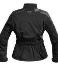 The back of Black women motorcycle textile jacket with difi logo