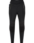 Black motorcycle leggings for women with high waist inside out