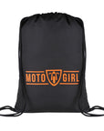 A black bag with Moto Girl logo