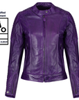 Valerie Purple - Women's Motorcycle Leather Jacket