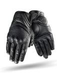Black short leather women's motorcycle gloves from Shima
