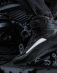 Reflectors on Exo black and red female motorcycle sneakers from Shima 