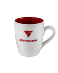 Red and white mug with shima logo