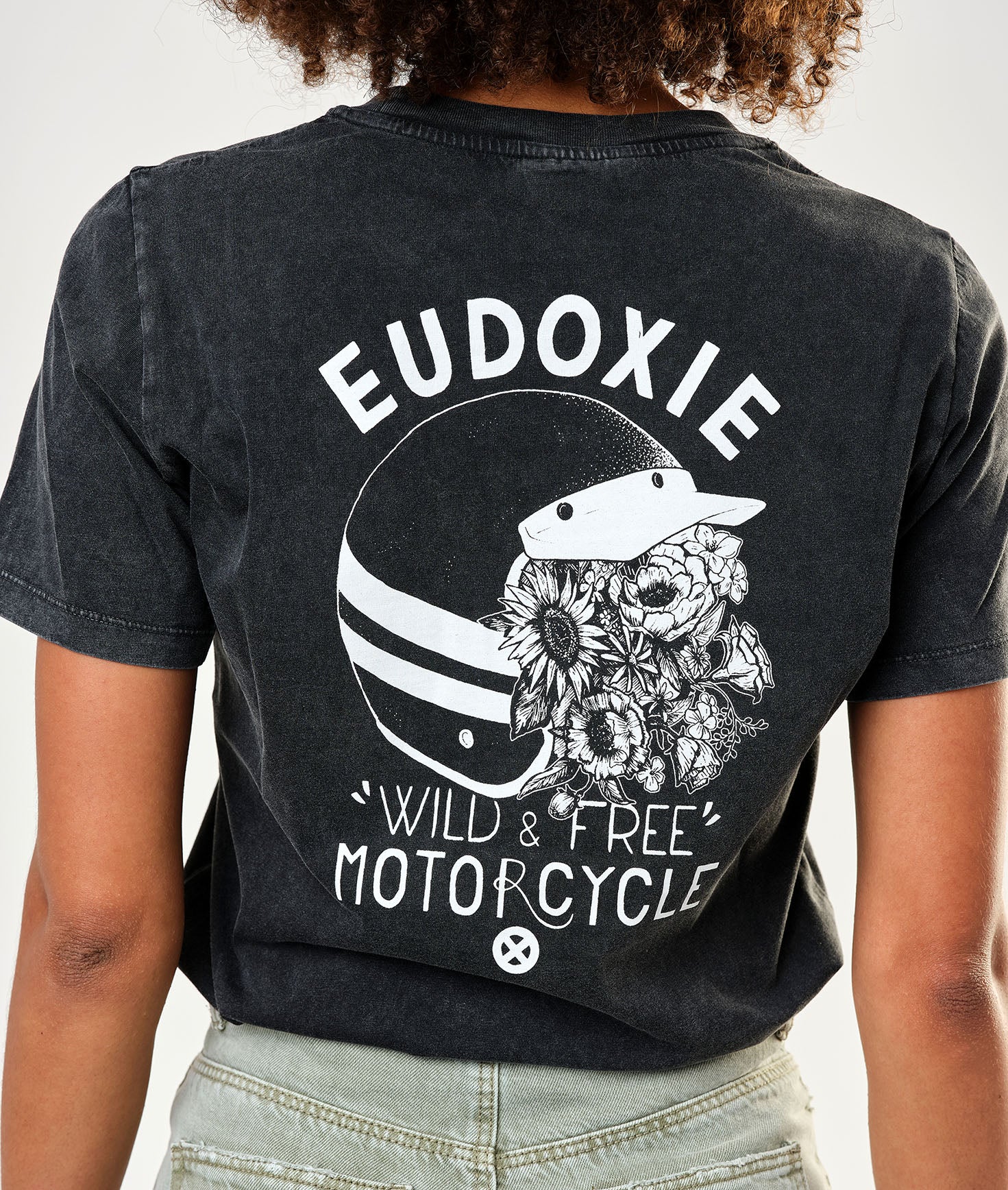 T-shirt moto Bonnie cintré gris - Eudoxie