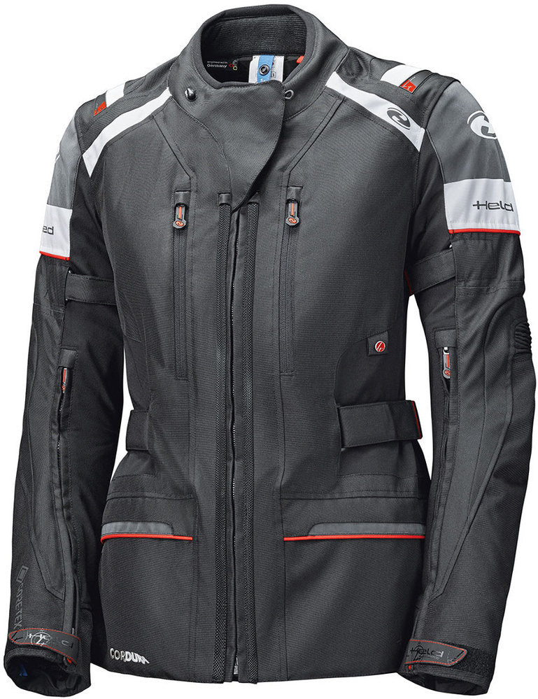 Women&#39;s motorcycle touring jacket in black, white and red from Held