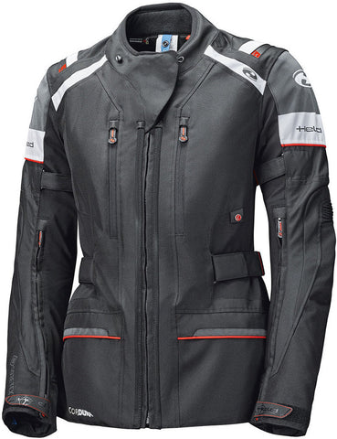 Women's motorcycle touring jacket in black, white and red from Held