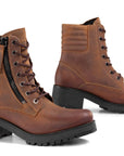 Women leather brown motorcycle high heel boots from Falco