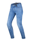 Light blue motorcycle jeans for women from shima