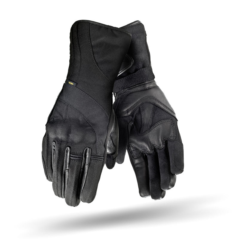 Black long waterproof women's motorcycle gloves
