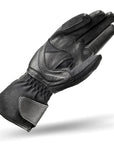 Long leather black women's motorcycle glove palm side